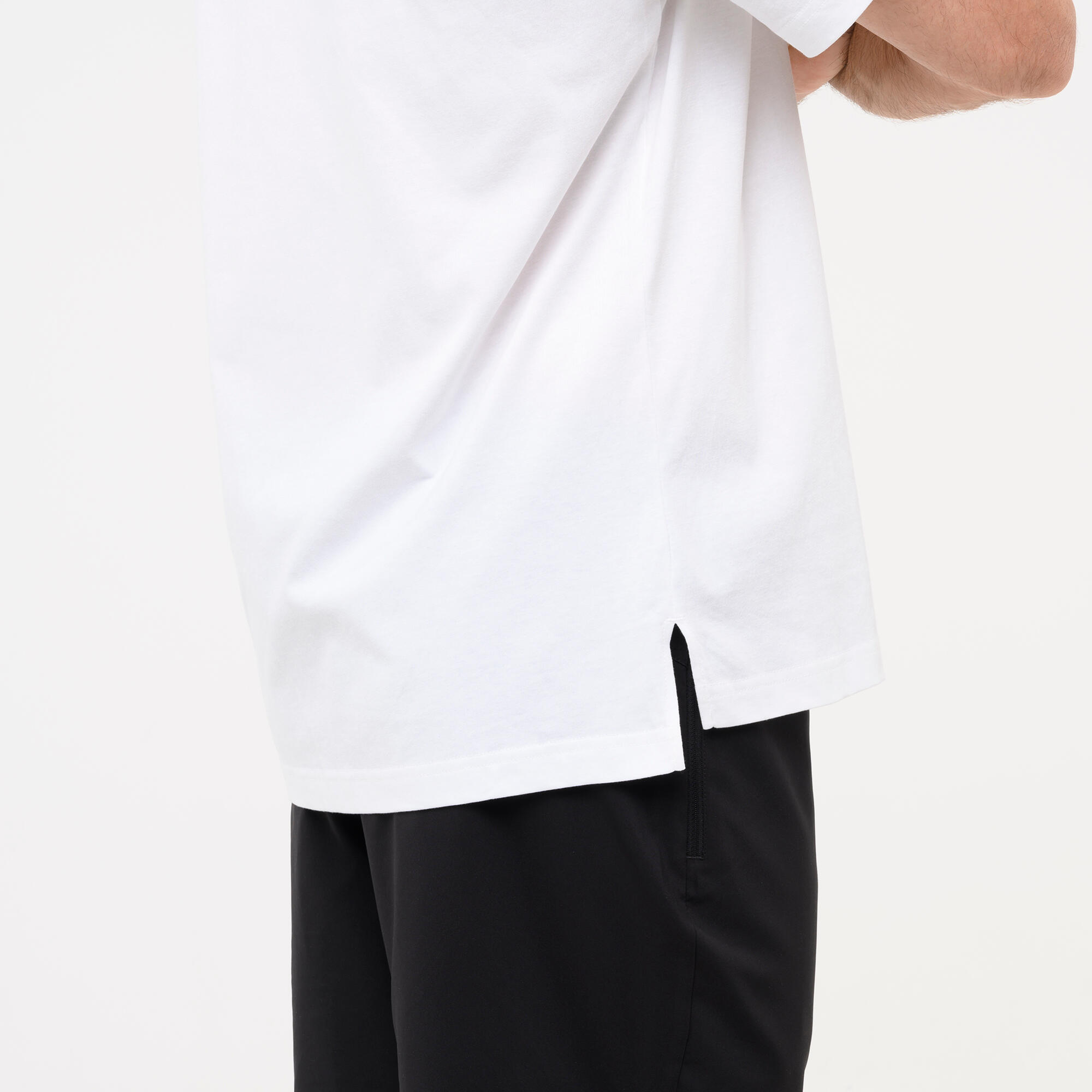 T-shirt en coton à manches courtes homme, blanc 5/6