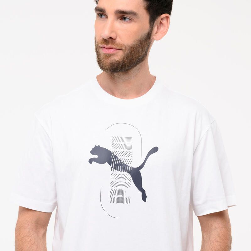 T-shirt en coton à manches courtes homme, blanc