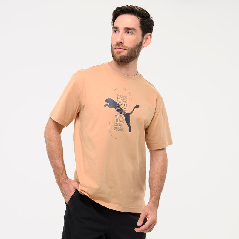 T-shirt en coton à manches courtes homme, marron