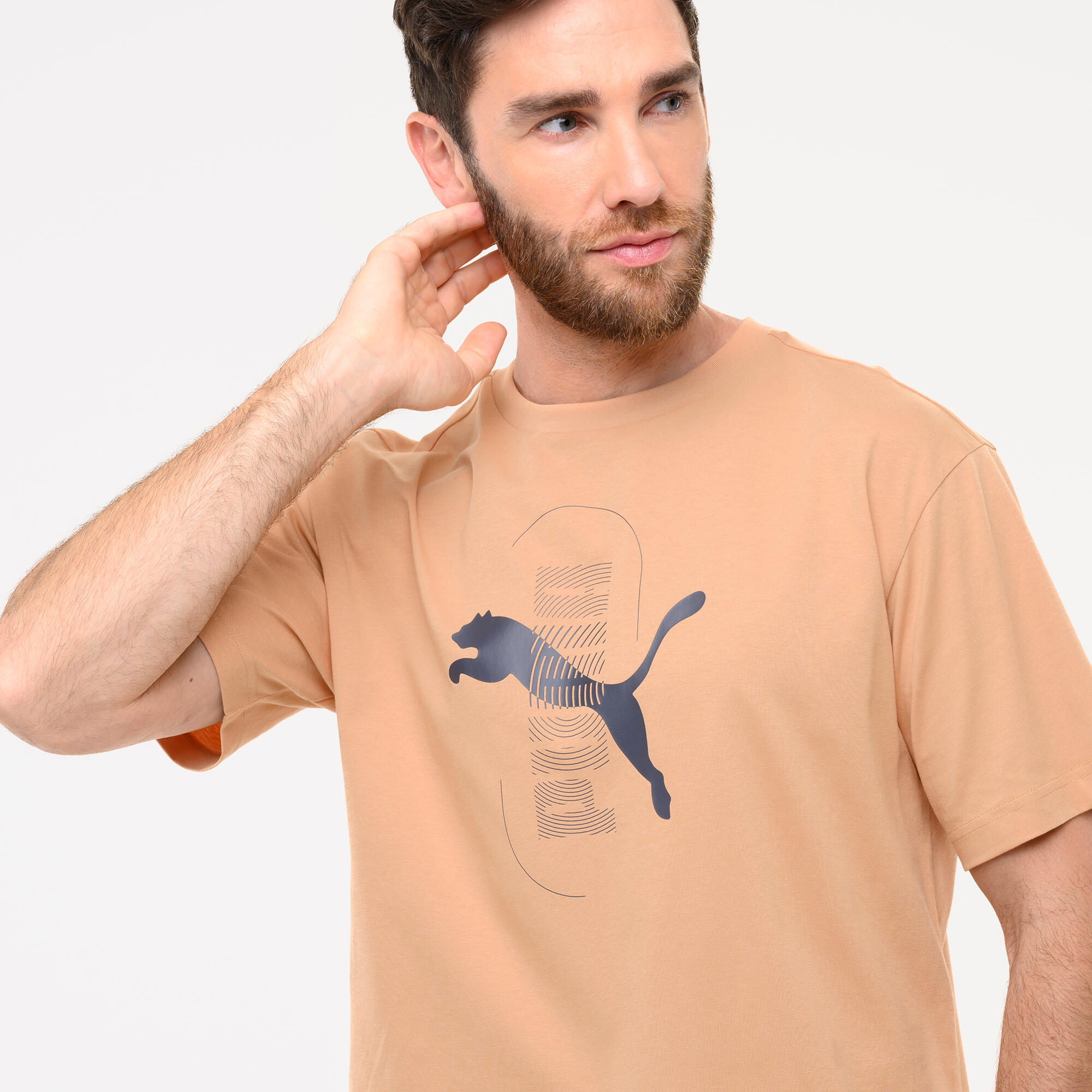 T-shirt en coton à manches courtes homme, marron 3/5