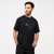 T-shirt en coton à manches courtes homme, noir
