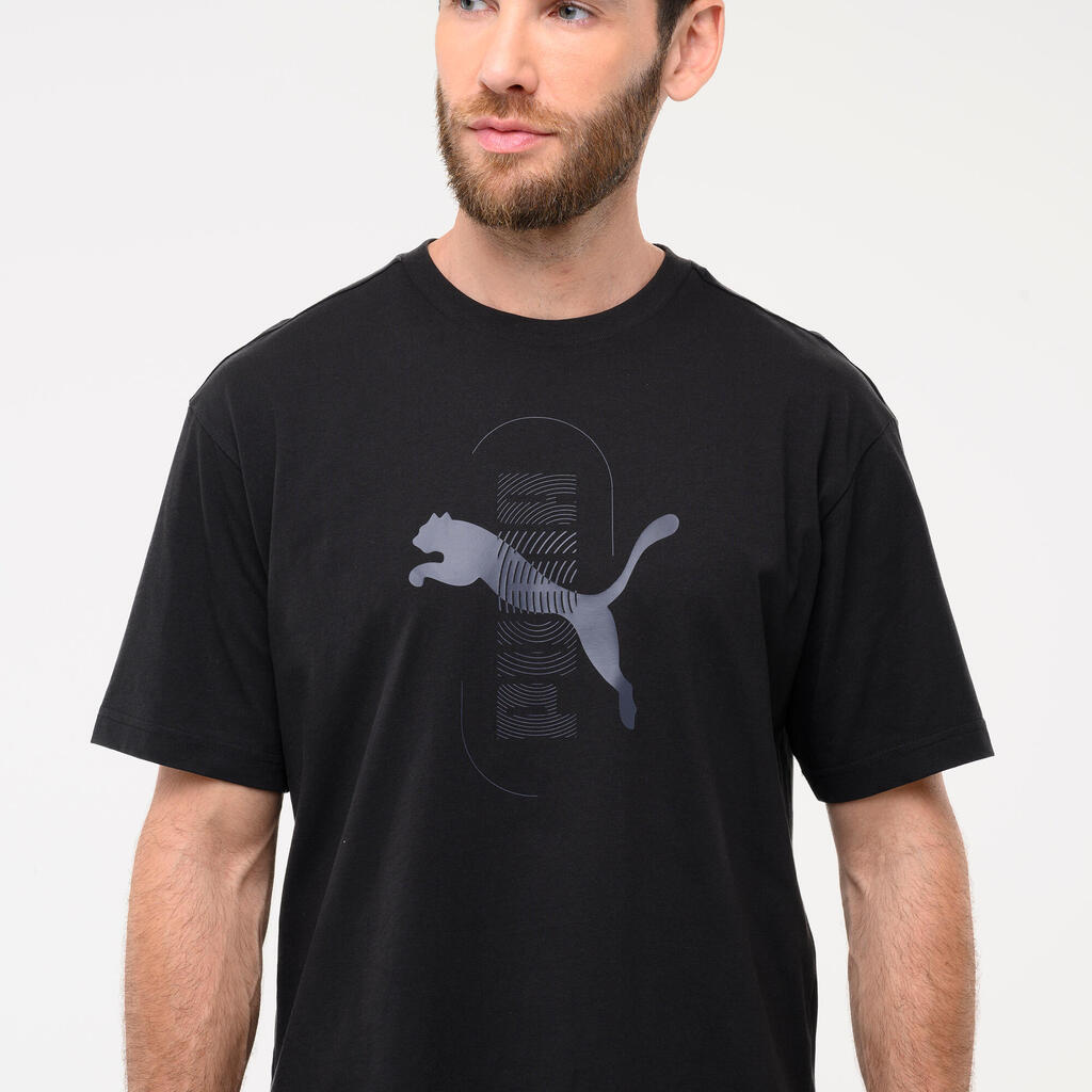 Men's Short-Sleeved Cotton T-Shirt - Brown