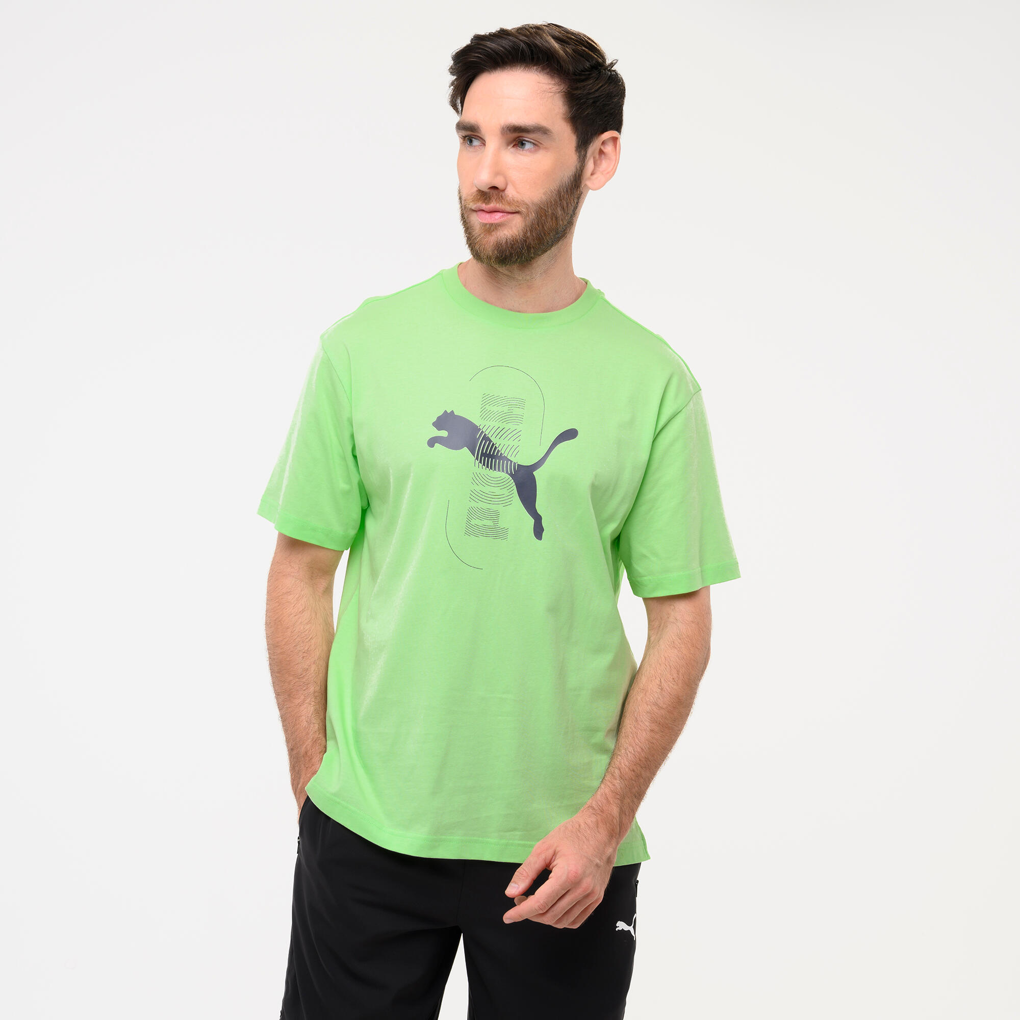 Tricou bumbac Puma Verde Bărbați