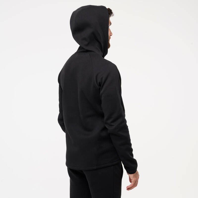 Sweat à capuche zippé active homme, noir