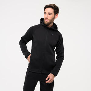 Sudadera Active Hombre Negro Cremallera Capucha