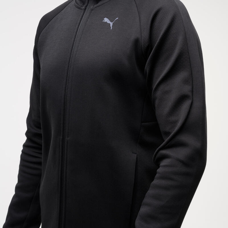 Sweat à capuche zippé active homme, noir