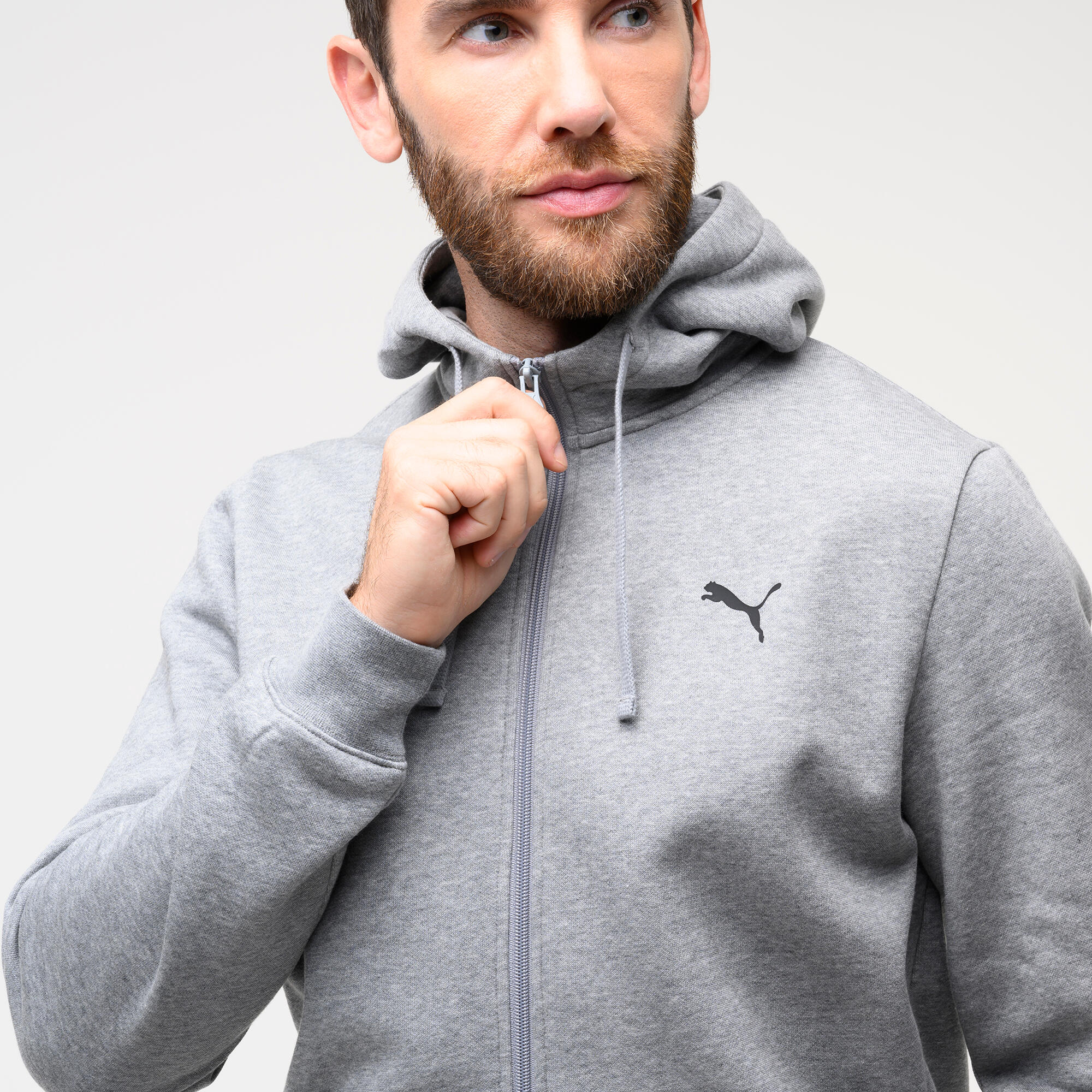 Sweat à capuche zippé homme, gris 3/7