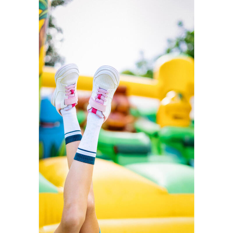 Çocuk Cırt Cırtlı Spor Ayakkabı - Beyaz/Pembe - Playventure Yard