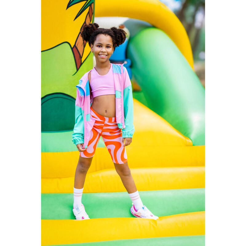 Top de Desporto Respirável Menina, Estampado Rosa