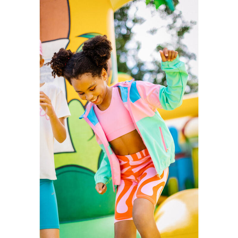 Top de Desporto Respirável Menina, Estampado Rosa