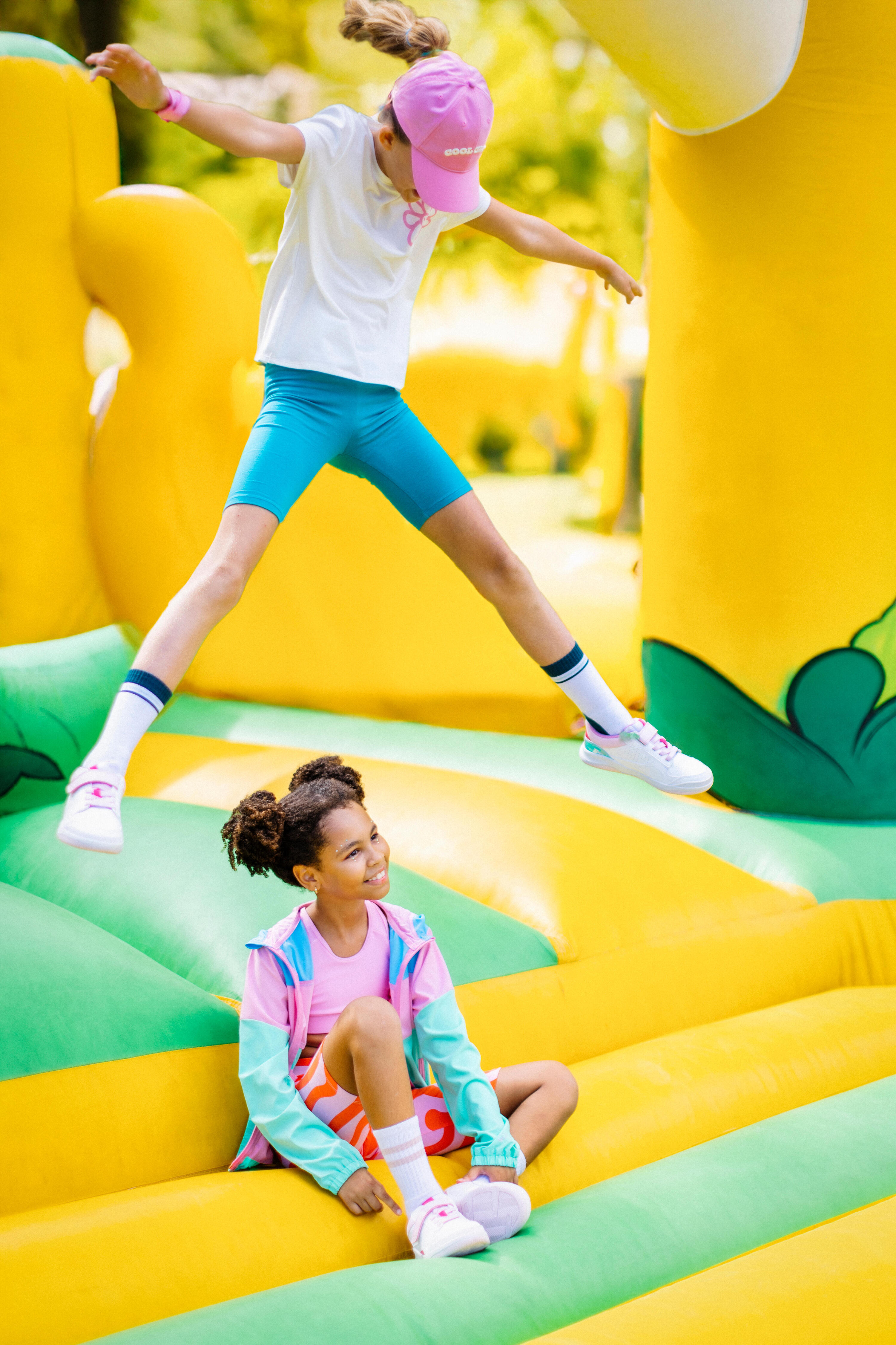 T-shirt de sport en coton fille avec imprimé – 500 6/9