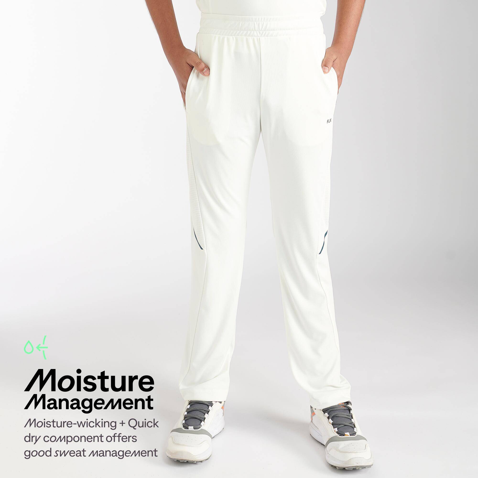 Kids Cricket Trackpants Lightweight & Durable TS500 - White -  5
