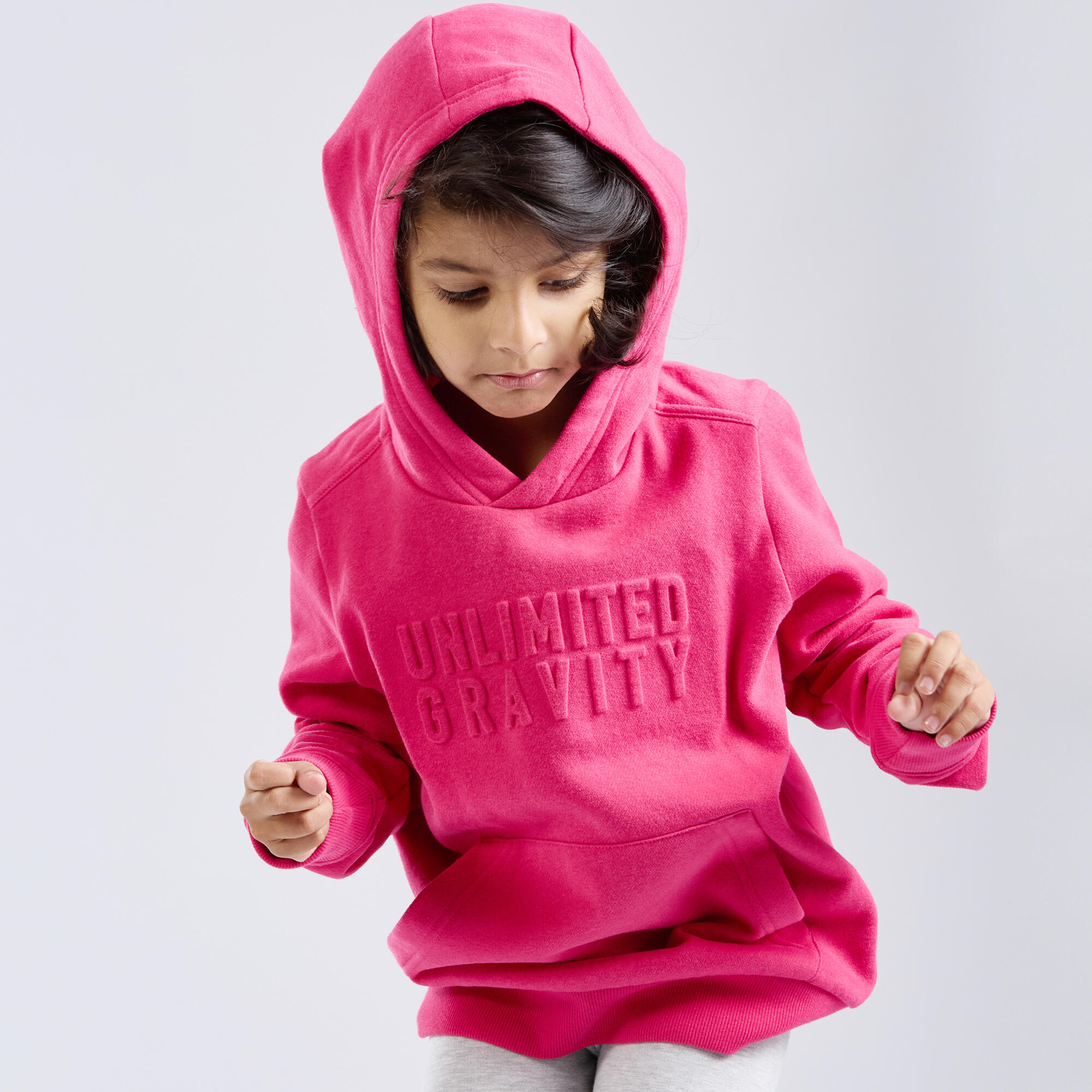 Kids' Cotton Hooded Sweatshirt Pink