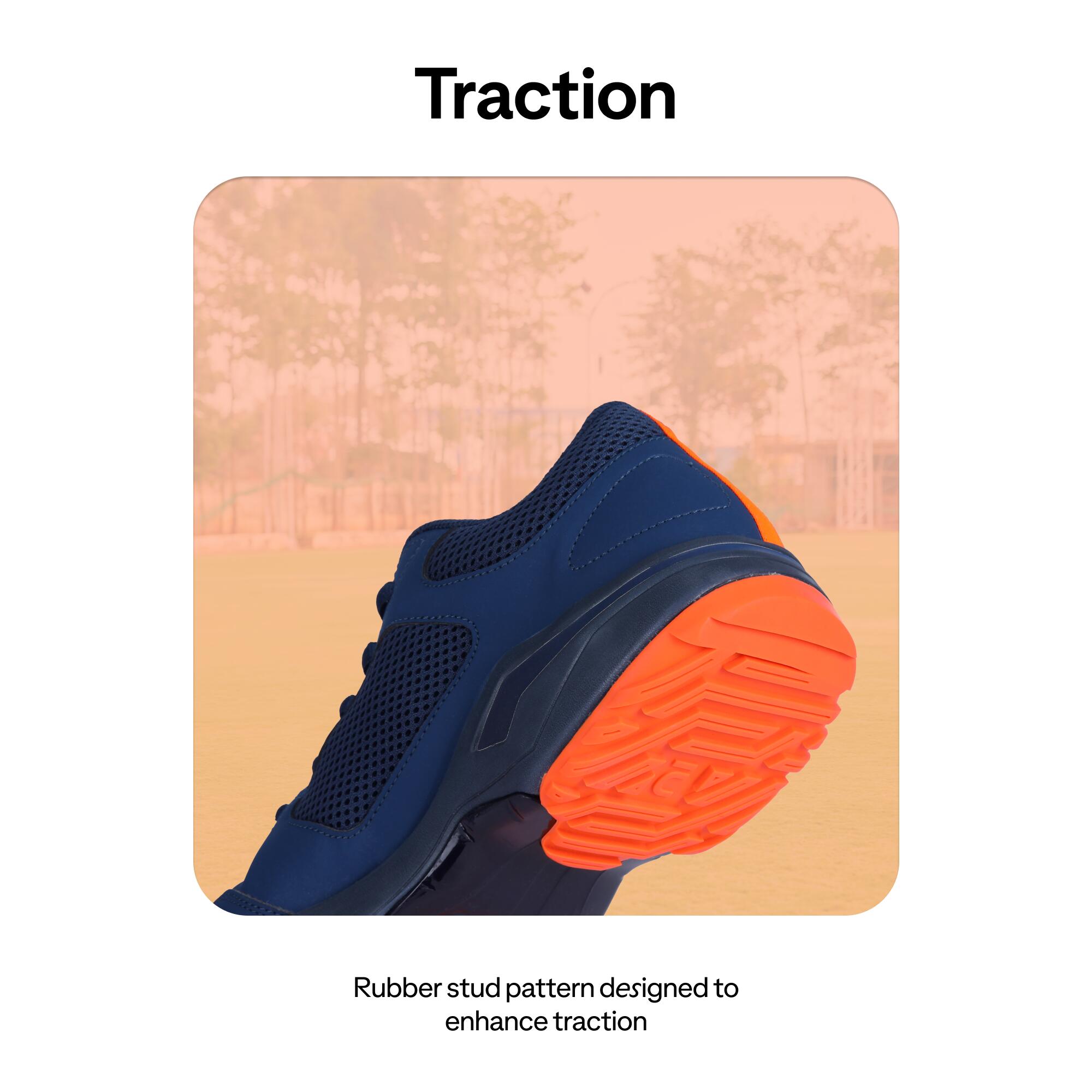 Adult Cricket Shoe CS 500 Comfortable & Flexible Blue Orange