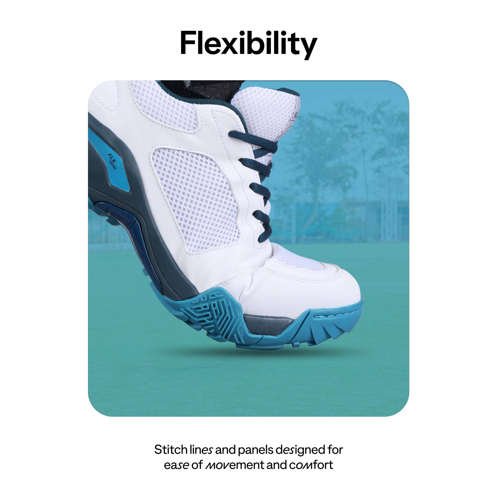 Adult Cricket Shoe CS 500 Durable & Supportive White Turquoise -  4