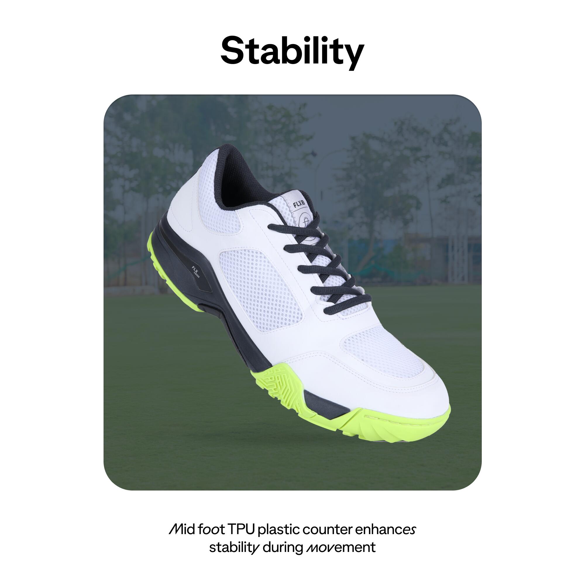 Adult Cricket Shoe CS 500 Shock Absorbing Grippy White Lime