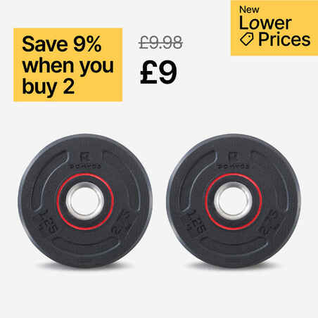 Rubber Weight Training Disc Weight 1.25 kg 28 mm