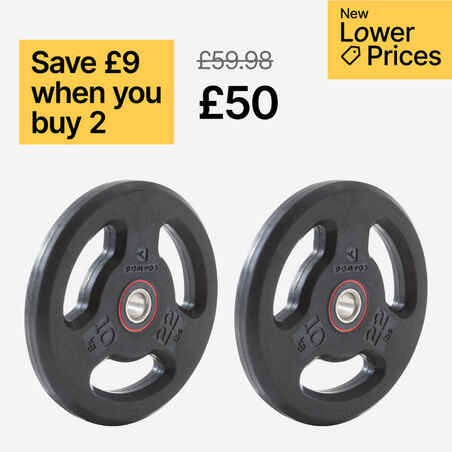 Rubber Weight Disc with Handles 28 mm 10 kg
