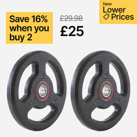 Rubber Disc Weight with Handles 28 mm 5 kg
