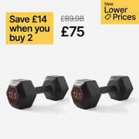 Cross Training and Weight Training Hex Dumbbell 12.5 kg - Black