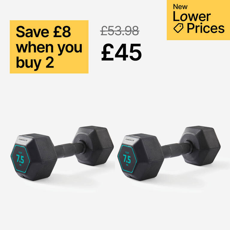 ដុំដែក Hex Dumbbell 7.5 គក ខ្មៅ