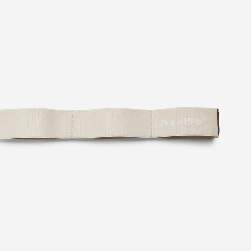 Elástico Têxtil de Ginástica e Pilates Resistência Ligeira 7 kg Bege