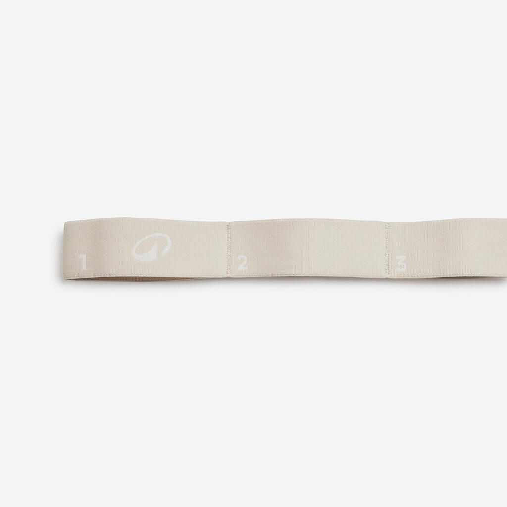 Élastique textile de fitness, 7kg, résistance légère, beige