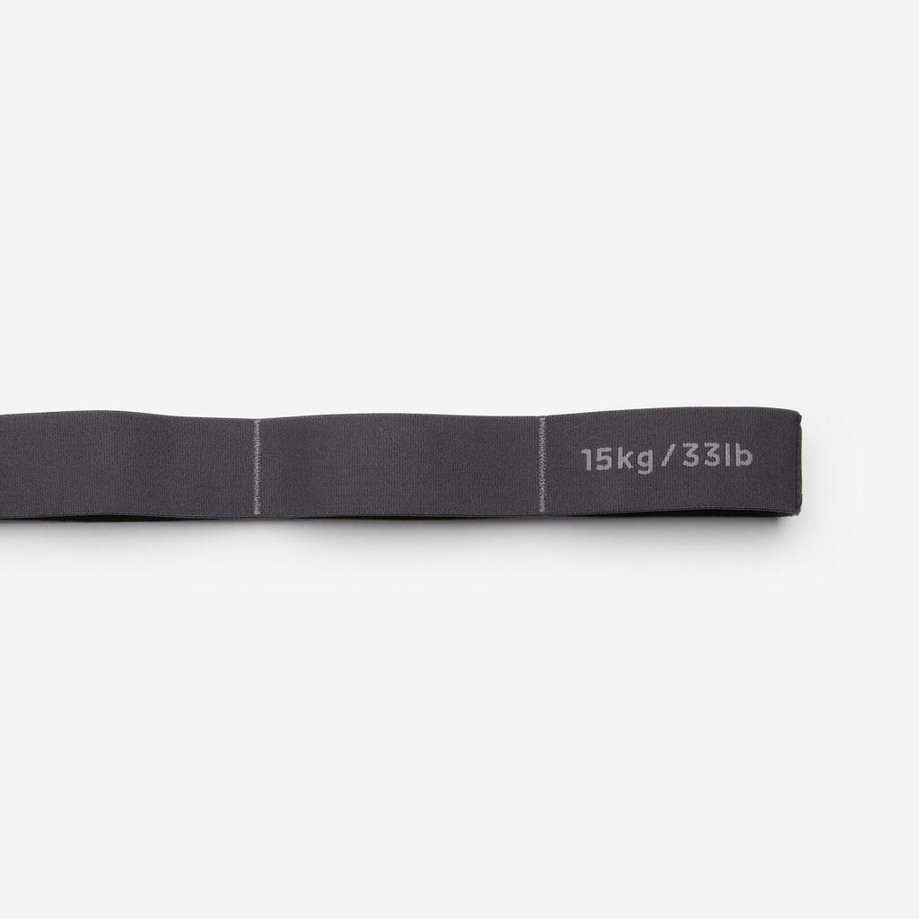 Fitness Fabric Resistance Band, 15 kg High Resistance - Grey