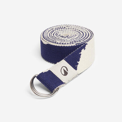 Sangle de yoga 3 mètres, imprimé bleu et grege