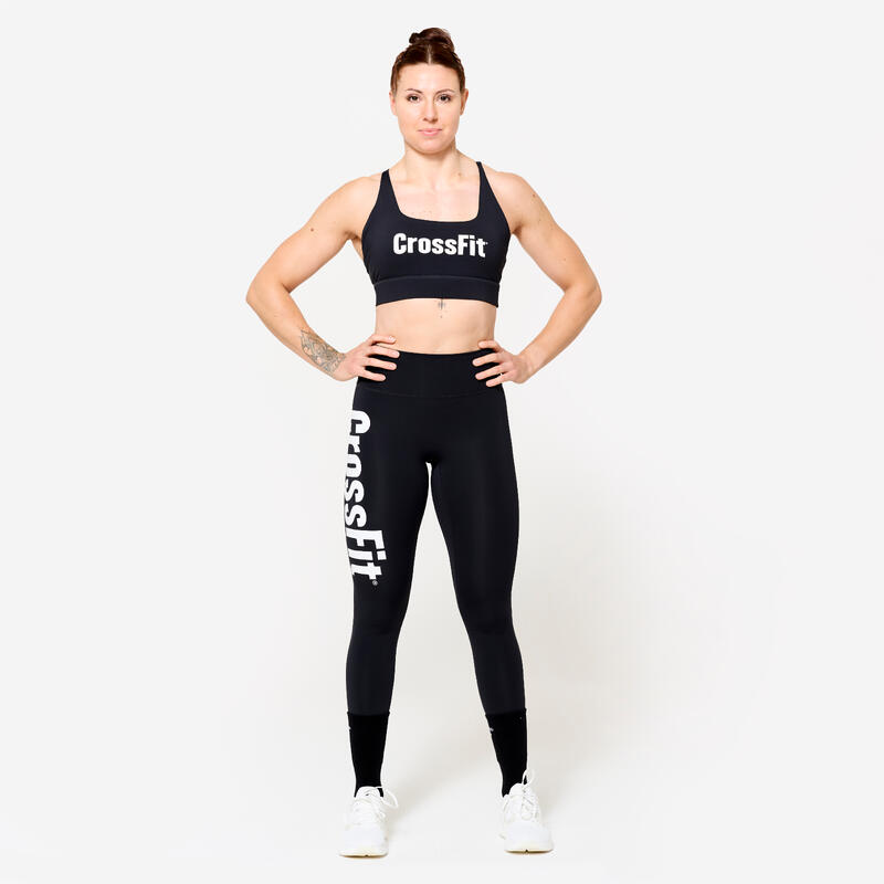 Bustieră Crossfit® Susţinere medie Negru Damă
