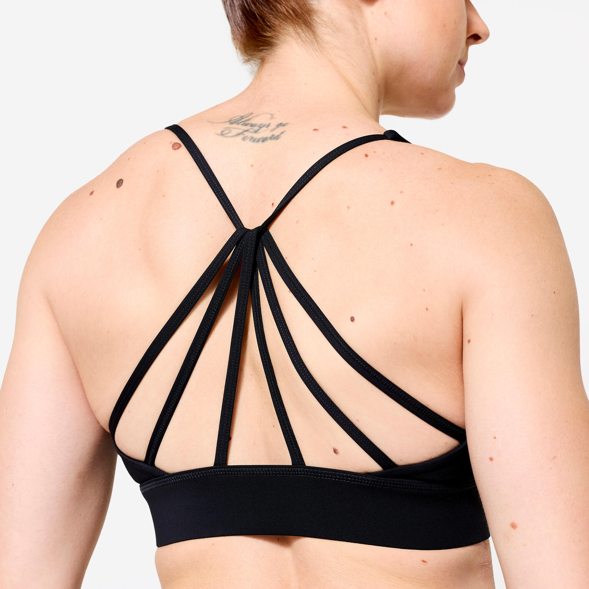 Reggiseno sportivo donna palestra traspirante sostegno medio nero 5/12