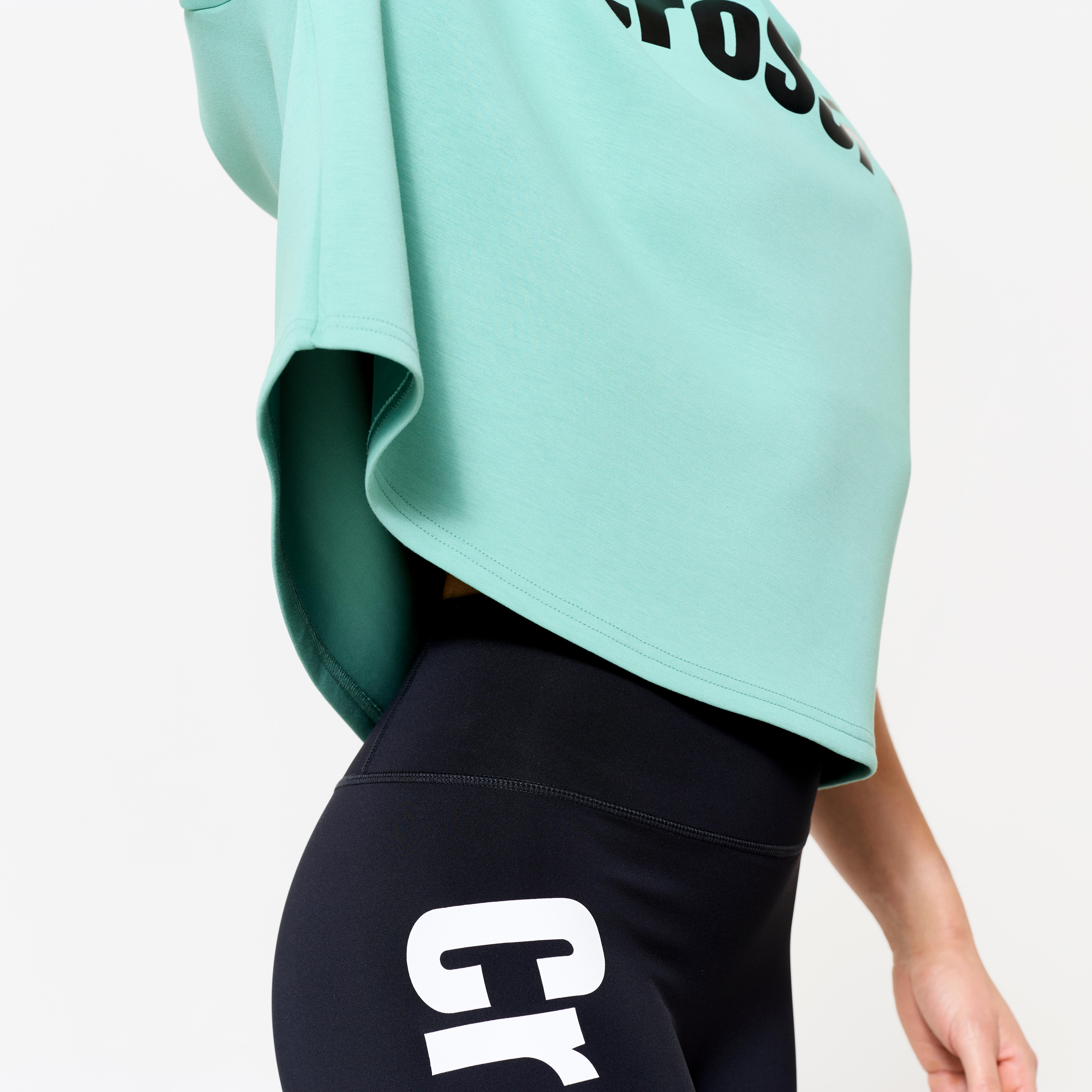 Camiseta Crossfit Mujer Verde Crop Top Decathlon