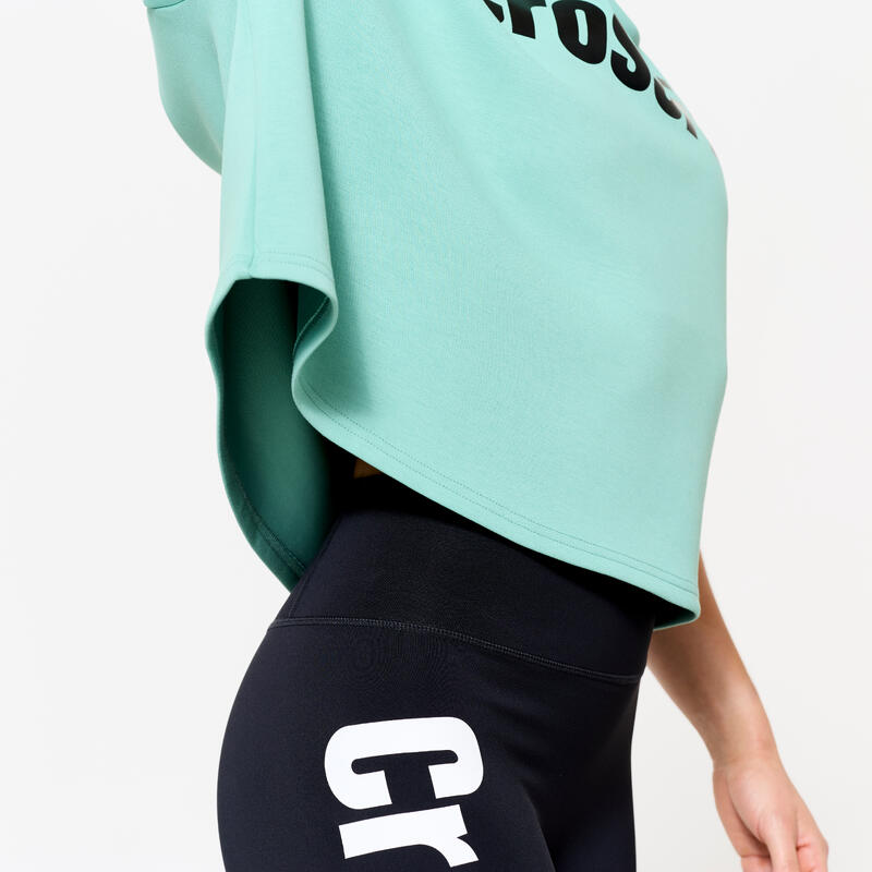 Tee shirt de crossfit®  crop top femme, vert