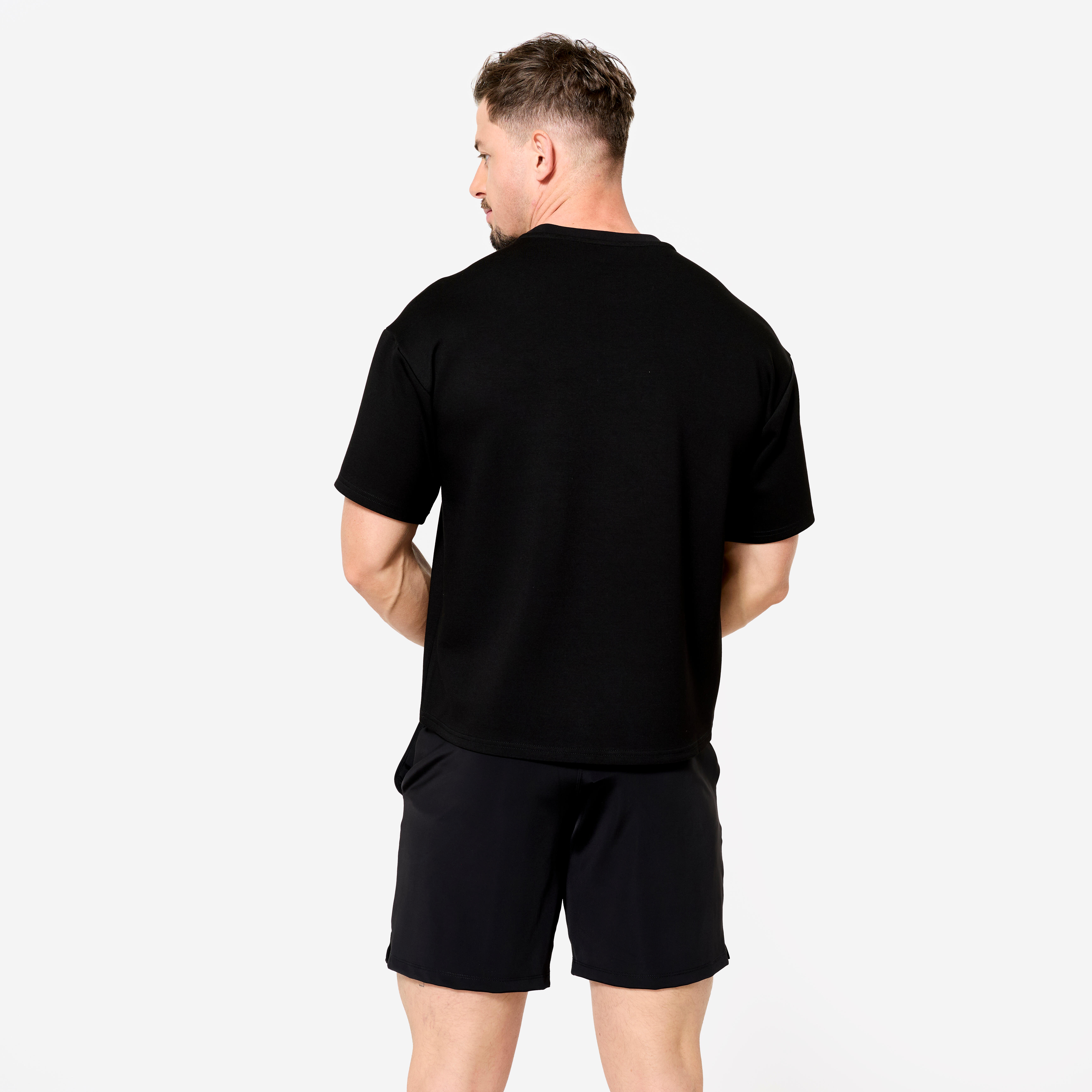 Camiseta Crossfit Unisex Negra Oversize Decathlon