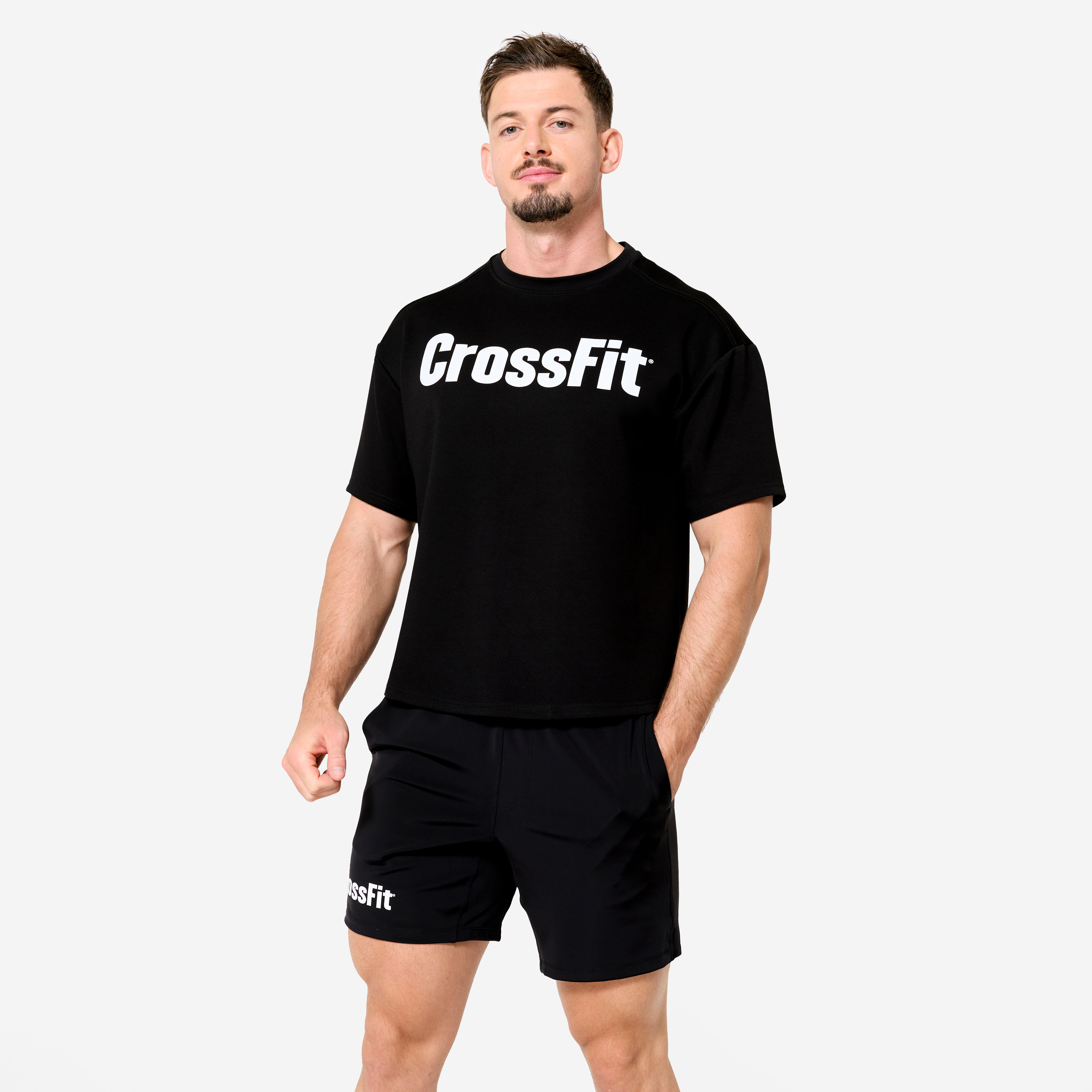 T-Shirt CrossFit® Damen/Herren Oversize - schwarz