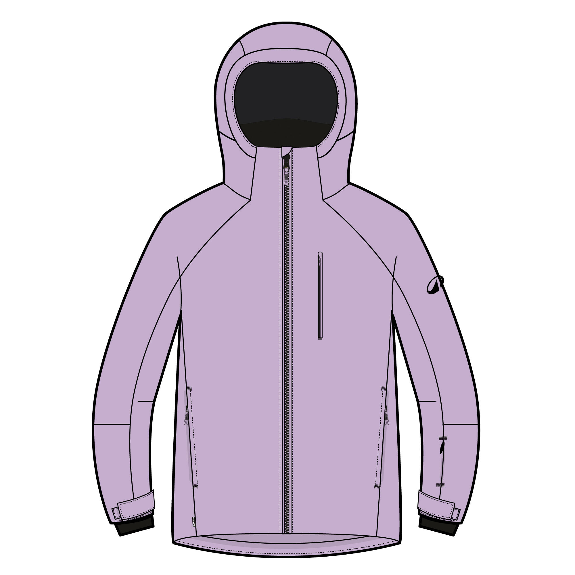 Veste de ski chaude et imperméable enfant 6-14 ans, SKI500 lilas 2/15
