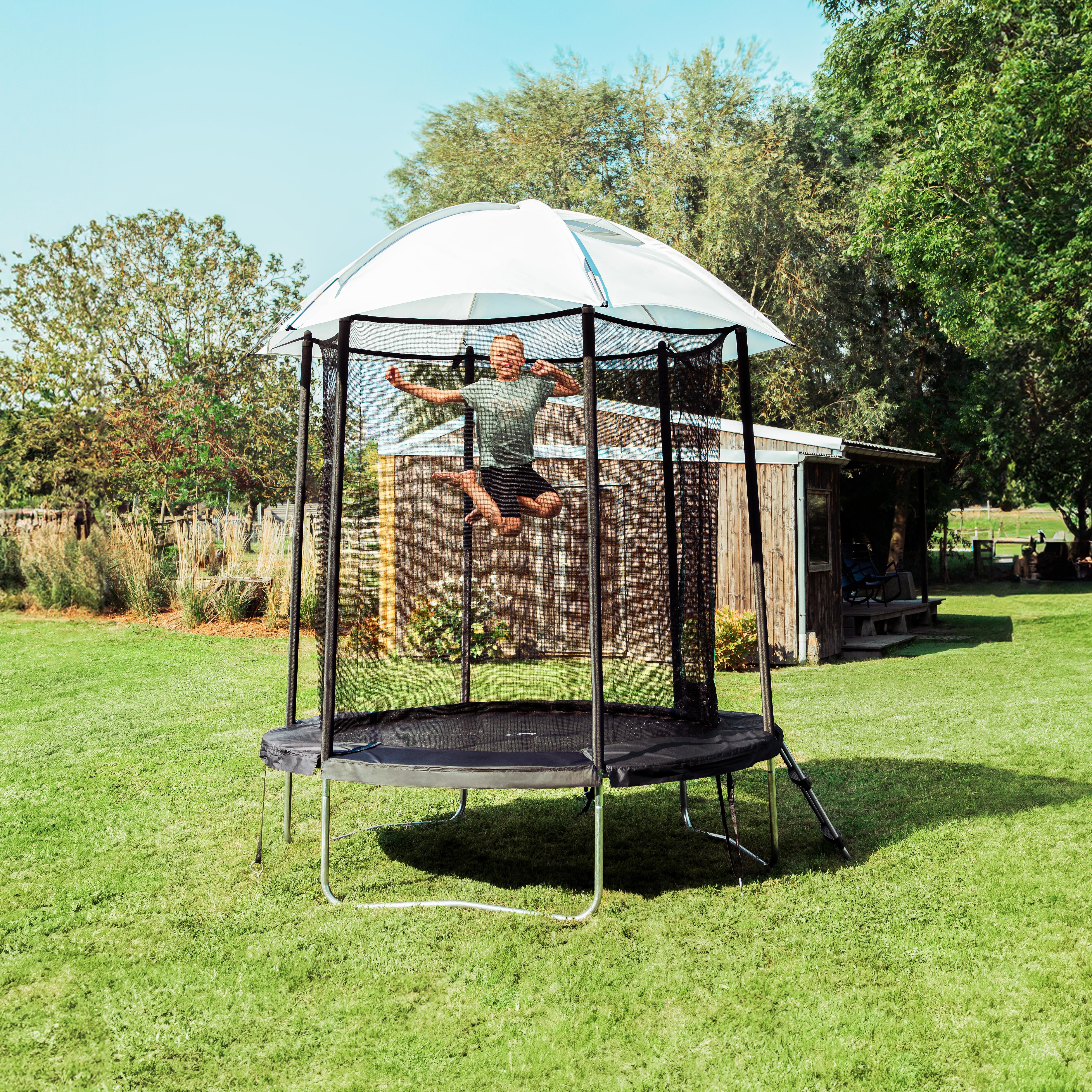 Housse De Protection Solaire Pour Trampoline - Tailles 183 à 427cm - Pour 6 Ou 8 Barres - Anti-UV, Filet