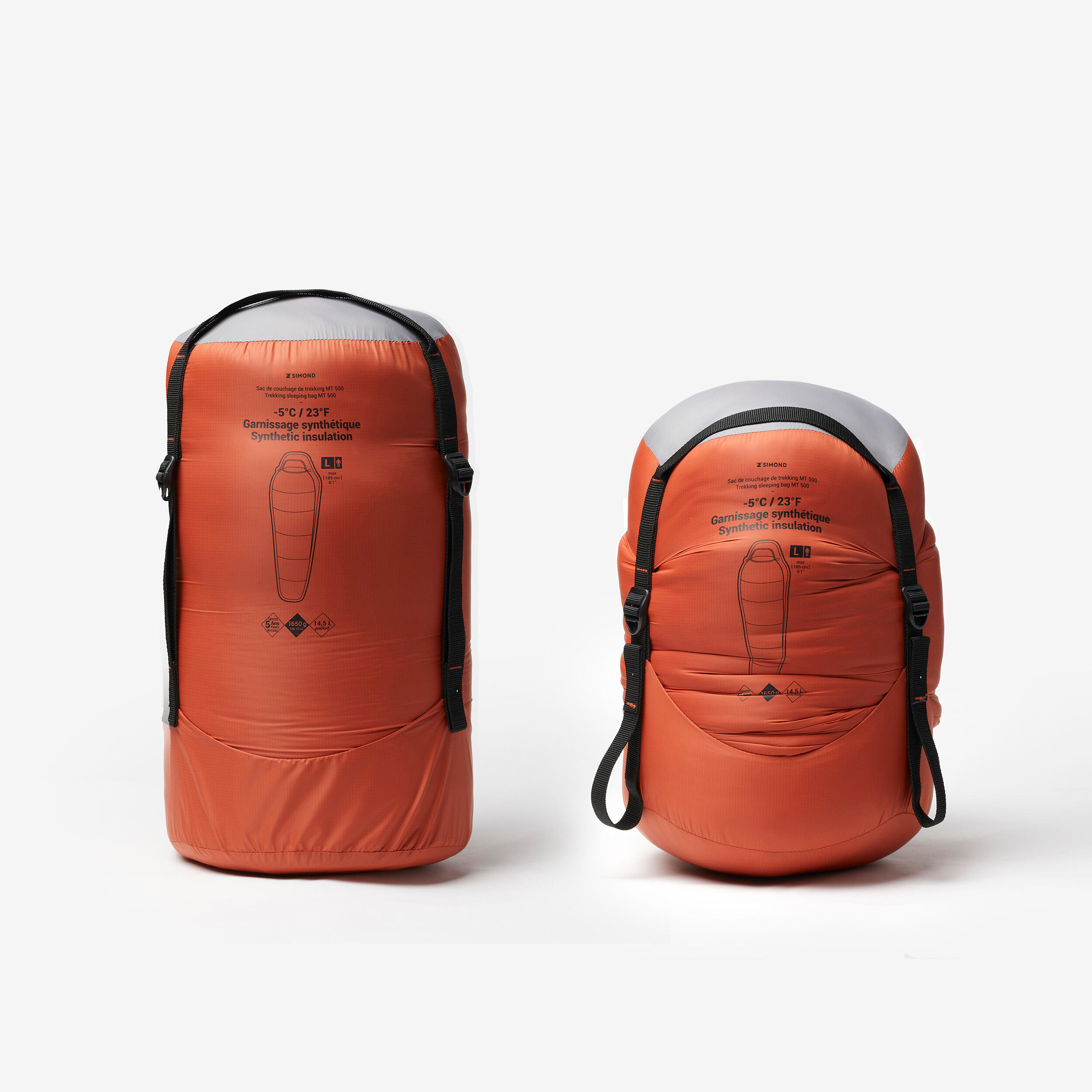 Slaapzak voor trekking MT500 -5°C synthetisch 5/7