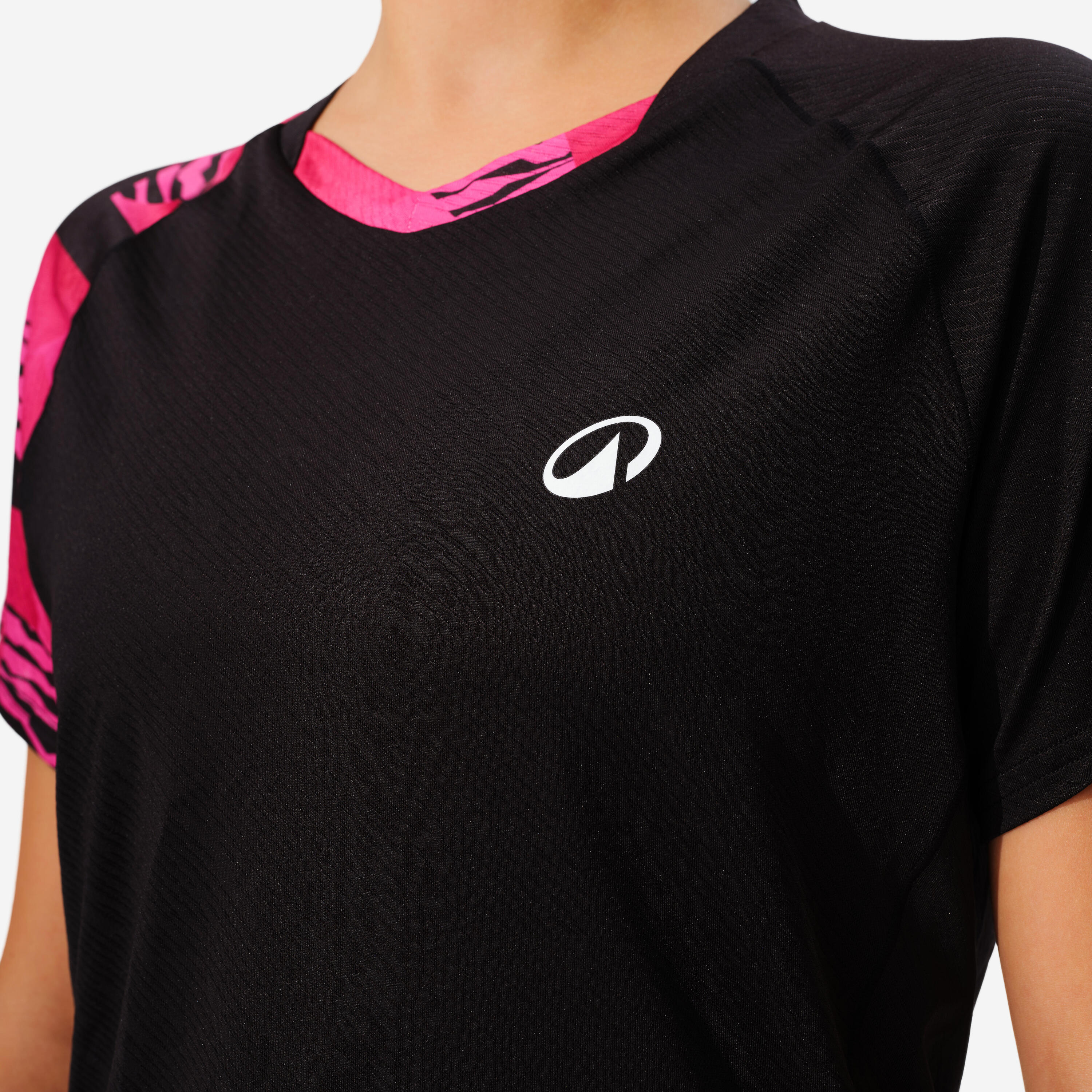 T-Shirt de Badminton Femme Lite 560 - Noir/Fluo 5/12