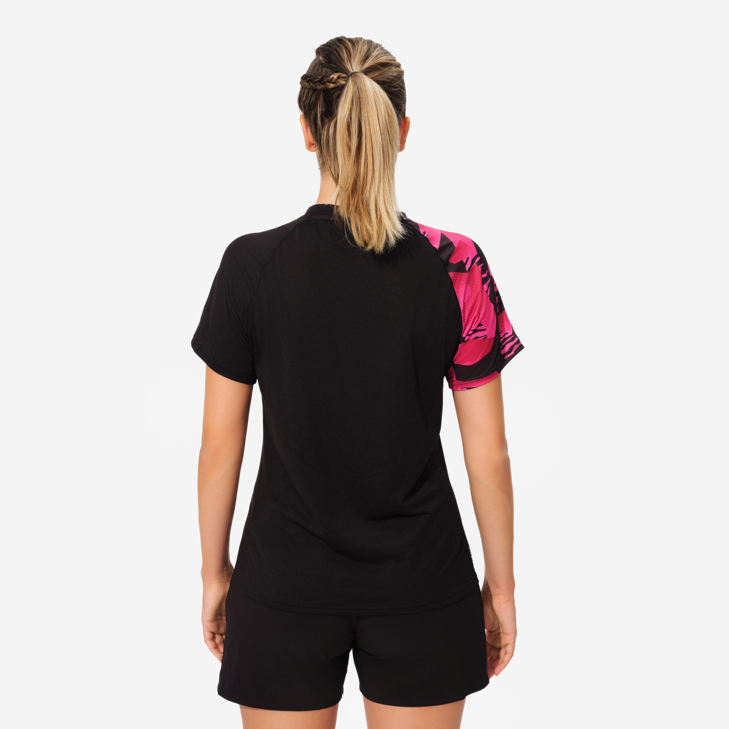 T-Shirt de Badminton Femme Lite 560 - Noir/Fluo 3/12