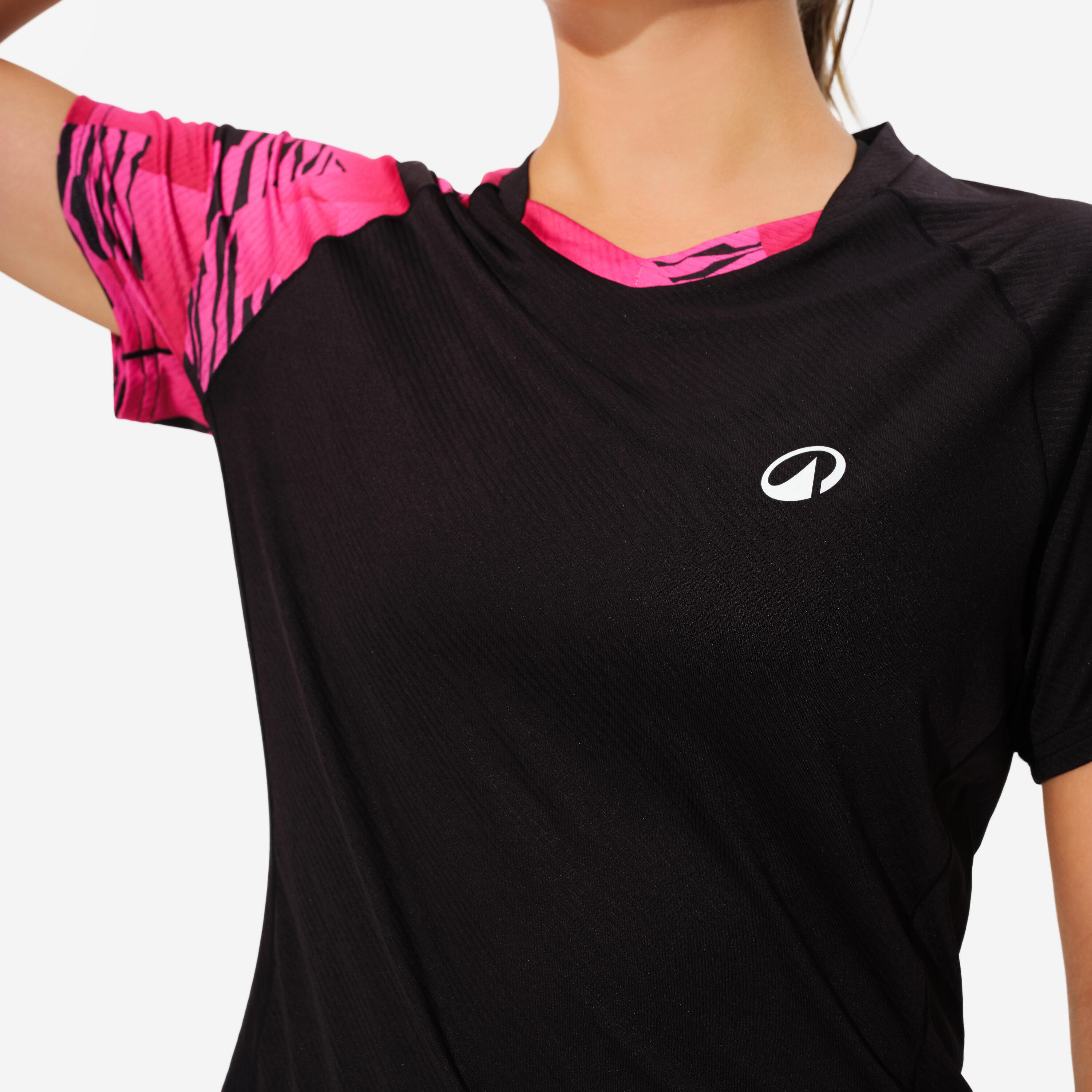 T-Shirt de Badminton Femme Lite 560 - Noir/Fluo 4/12