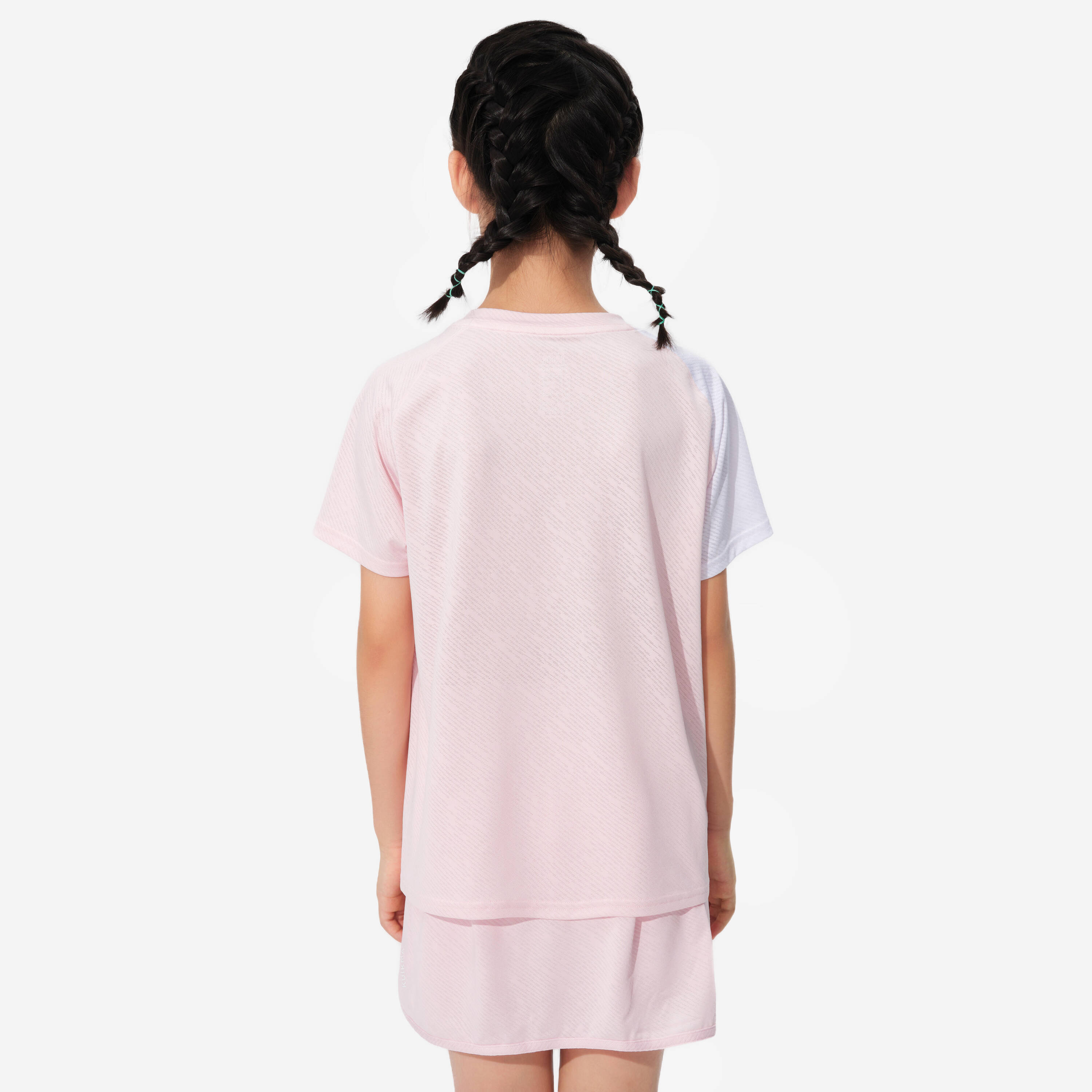 LITE Badminton T-shirt 560 Junior White Pink -  4