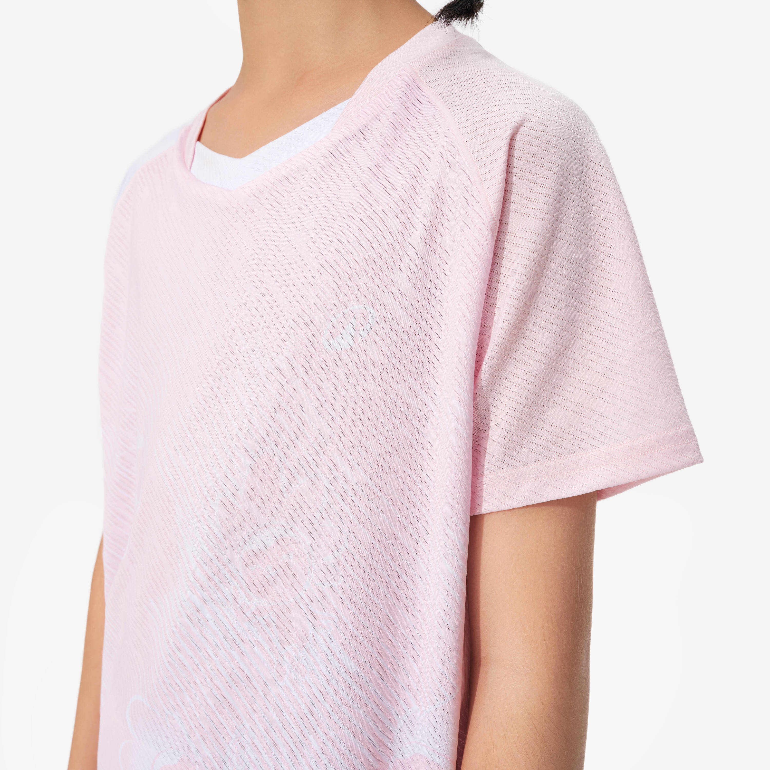 LITE Badminton T-shirt 560 Junior White Pink -  5