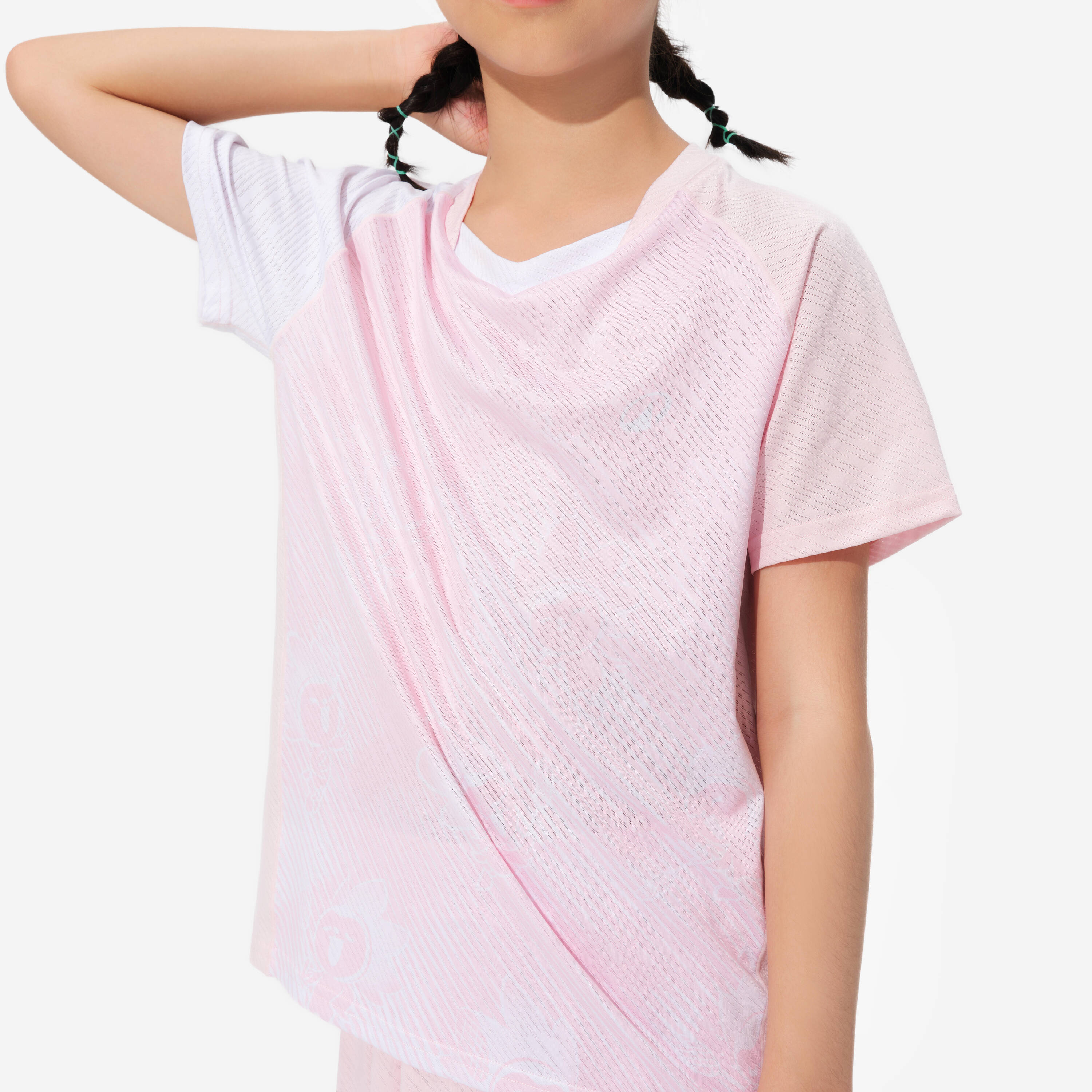 LITE Badminton T-shirt 560 Junior White Pink -  3