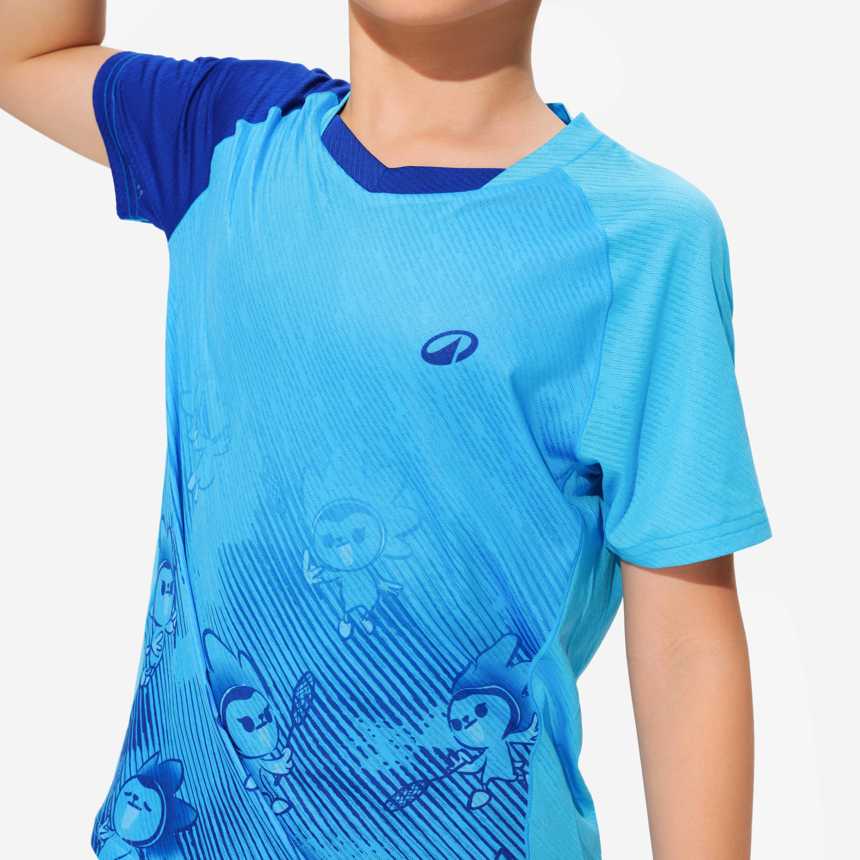 LITE Badminton T-shirt 560 Junior Royal Aqua -  3