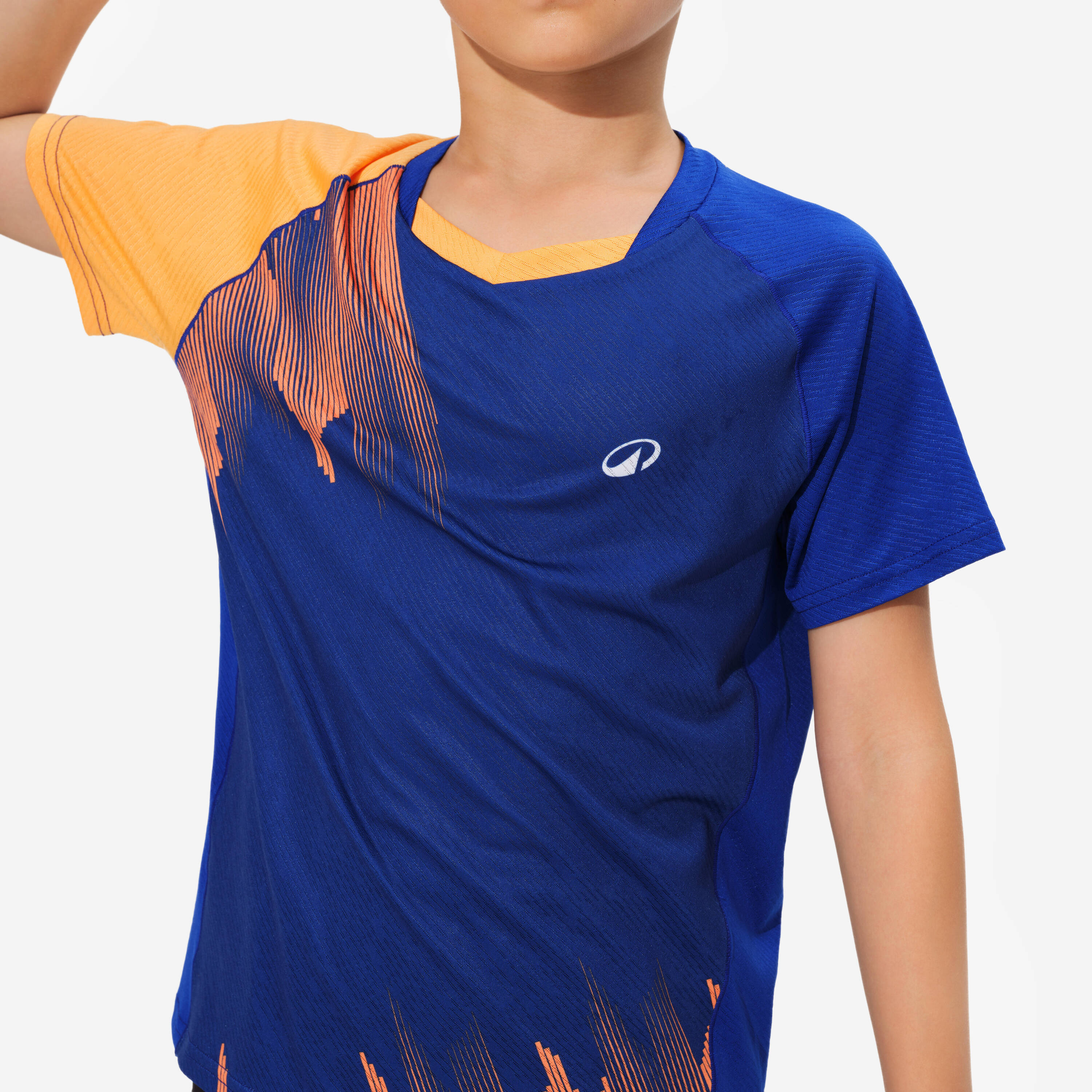 LITE Badminton T-shirt 560 Junior Apricot Royal Blue -  3