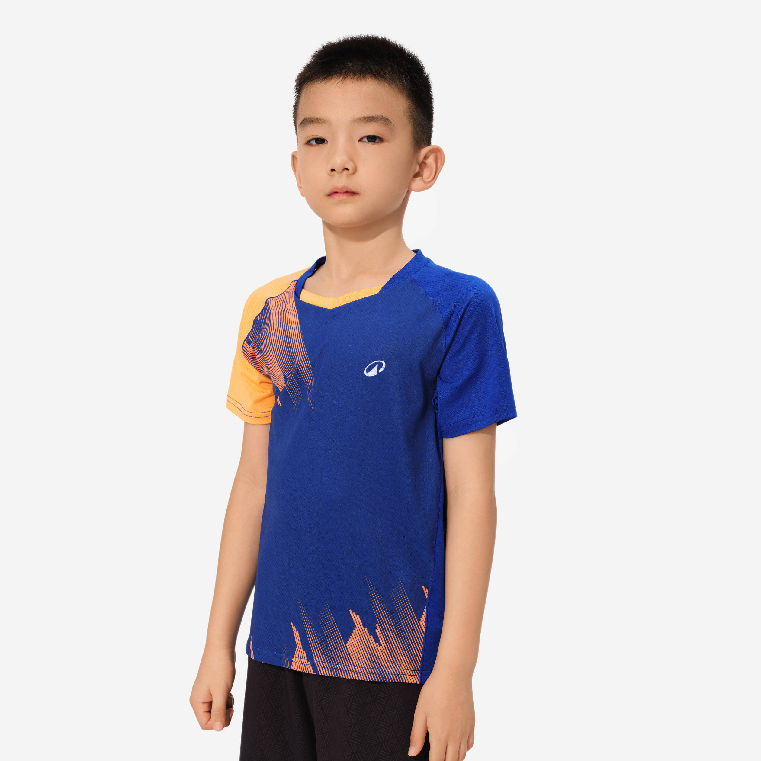 LITE Badminton T-shirt 560 Junior Apricot Royal Blue