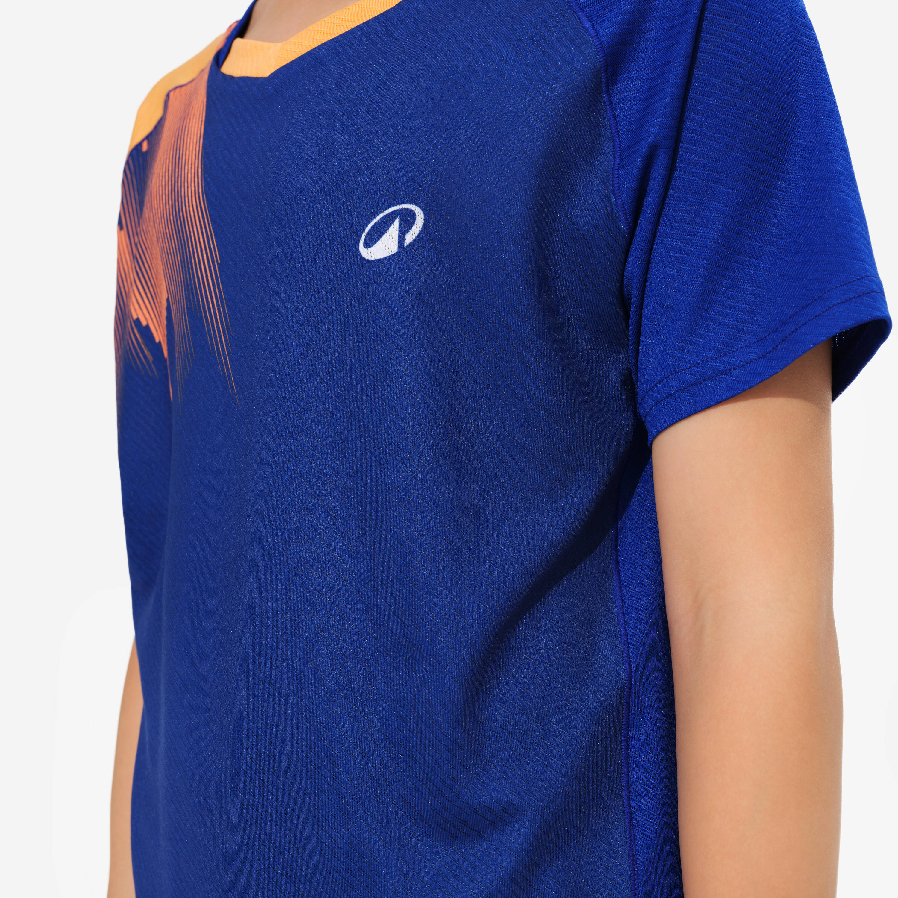 LITE Badminton T-shirt 560 Junior Apricot Royal Blue -  5
