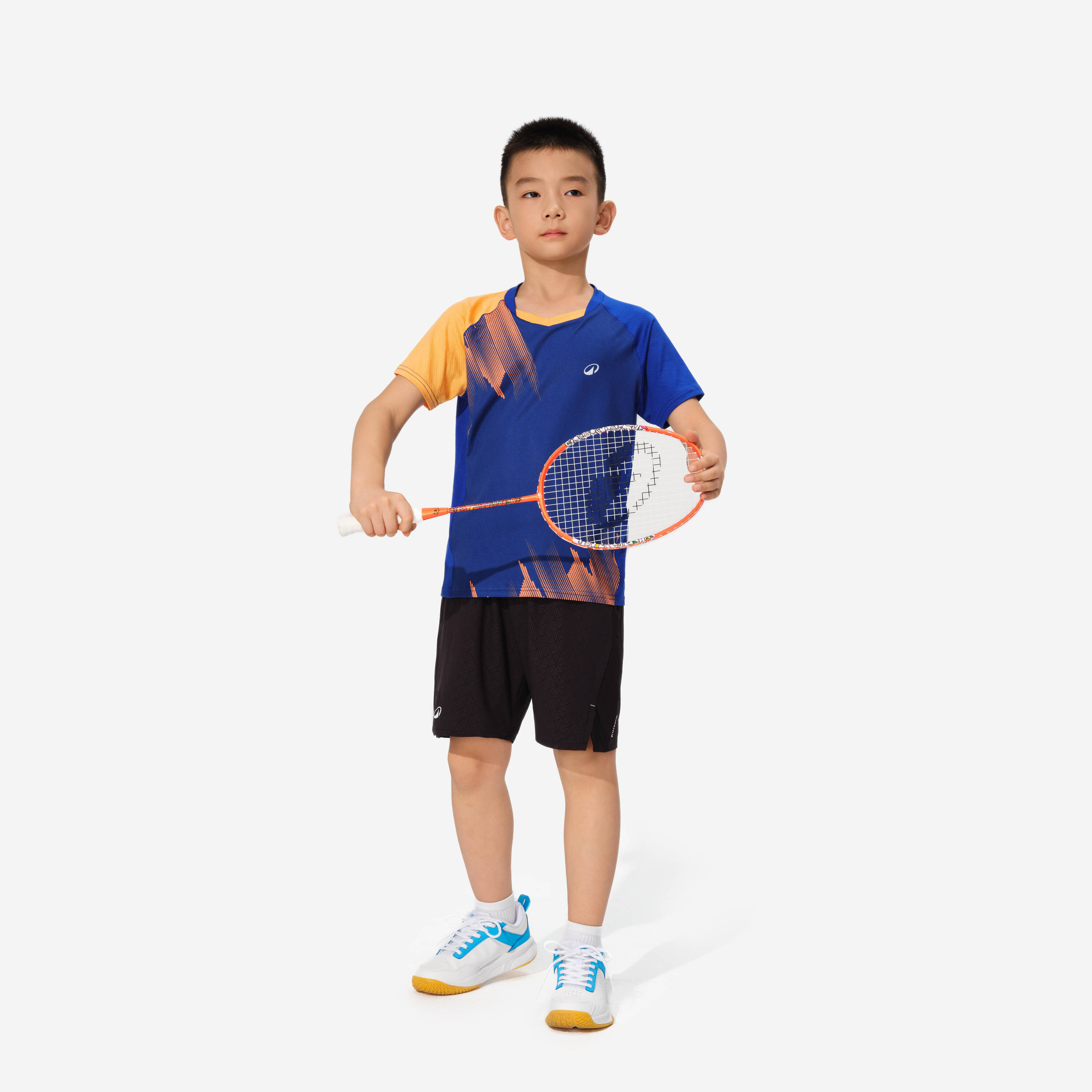 LITE Badminton T-shirt 560 Junior Apricot Royal Blue -  2
