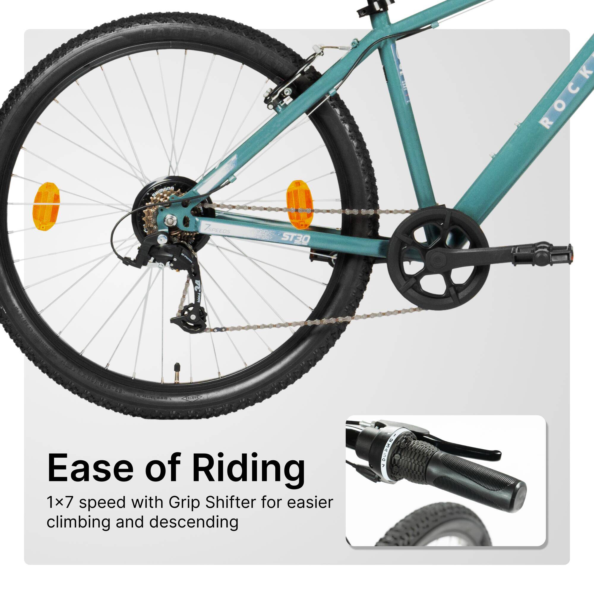 Mountain Bike Rockrider ST30 - 7 Speed, MTB Tyres, Unisex Frame, V-Brakes -  5